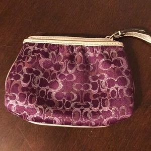 EUC Coach Purple Sparkle Coin Purse